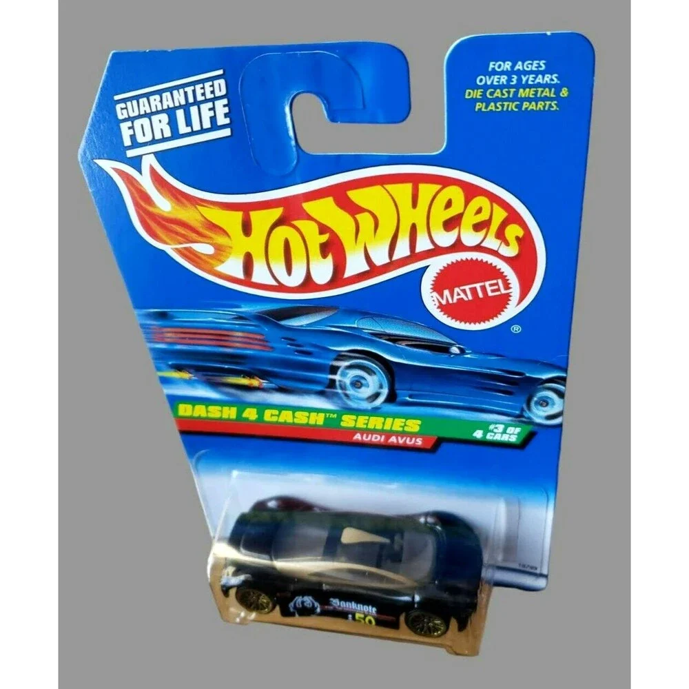 VTG 1998 Hot Wheels AUDI AVUS QUATTRO #723 DASH FOR CASH SERIES 3/4 1:64 GOLD LW